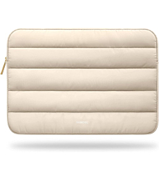Vandel Puffy 13-14 Inch, Beige Cute Laptop Sleeve for Women. Carrying Case Laptop Cover for MacBook Pro 14 Inch, MacBook Air M2 Sleeve 13 Inch, iPad Pro 12.9