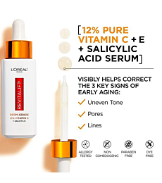 A bottle of 12% Pure Vitamin C Serum, a potent formula that illuminates and revitalizes the skin