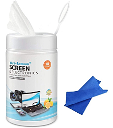 Monitor Wipes, Pre-Moistened Computer Screen Wipes for Electronics, Computer Monitor Cleaning Wipes for Eyeglasses, Tablets, Camera Lenses, Laptop, Screen Cleaner Wipes for Phones, TV, LCD