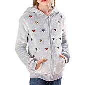 V.&GRIN Girl Zip up Hoodie Sweatshirt Soft Fuzzy Fleece Jacket with Pocket for Girls 5-16 Years