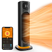 Govee Space Heater for Indoor Use, Smart Electric Ceramic Heater with Thermostat, 1500W WiFi Space Heater with RGB Light for Bedroom, Office, Living Room, APP & Voice Control