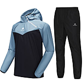 HOTSUIT Sauna Suit for Men Sweat Sauna Jacket Pant Gym Workout Sweat Suits, Blue, M