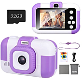 SUZIYO Children Camera, Birthday Electronic Toys for Kids, Upgrade Toddlers Selfie Digital Camcorder 1080P for Age 4-7 Years Old Boys & Girls (with 32G SD Card, Purple)