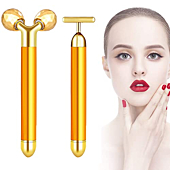 2-IN-1 Electric Face Massager, 3D Roller and T Shape Face Massager Kit Gift Set for Face Skin Care Tools