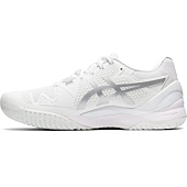 ASICS Women's Gel-Resolution 8 Tennis Shoes, 8, White/Pure Silver