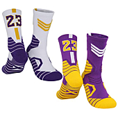 2 Pairs Lebron Children Basketball-Socks-for-Boys, #23 Lucky Number Sports-Socks Lakers James Socks with 3D Ankle Protection for Youth Boys, Kids Basketball Accessories Gift for James Fans (1.5-5.5)