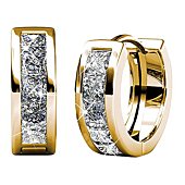 Cate & Chloe Giselle 18k White Gold Plated Crystal Hoop Earrings with Crystals, Beautiful Sparkling Silver Small Hoops Earring Set, Wedding Anniversary Fashion Jewelry - Hypoallergenic (Yellow Gold)