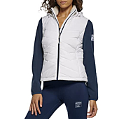 Tommy Hilfiger Sport Women's Long Sleeve Zip Up Windbreaker, White/Navy, Medium