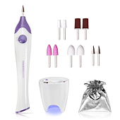 TOUCHBeauty Electric Nail File with 10pcs Nail e Drill Bits, Nail Polishing Device for Natural Fingers and Toes Care TB-1335 Purple