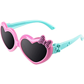 CGID Soft Rubber Kids Girls Heart shaped Polarized Sunglasses for Children,K78