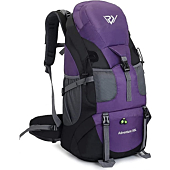 RuRu Monkey 50 Liter Hiking Backpack Daypack for Outdoor Camping Traveling (purple)