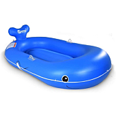 Whale Inflatable Boat, 73 inches Whale Pool Float for Kids and Adults, Swimming Pool and Lake Boat Float
