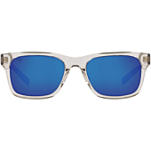 Costa Del Mar Men's Tybee Polarized Rectangular Sunglasses, Shiny Light Grey Crystal/Blue Mirrored Polarized-580G, 52 mm