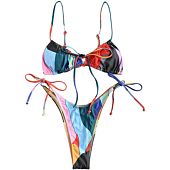 ZAFUL Womens High Cut Thong Bikini Set Swimsuits Cami String Sexy Bathing Suit