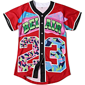 CUTHBERT 90s Outfit for Women,Bel Air Baseball 23 Jersey Shirt for Theme Party,Short Sleeve Jersey Shirt for Party and Club (23Red, Small)