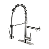 Kitchen Faucet with Pull Down Sprayer, Yundoom Brushed Nickel Kitchen Faucet, Faucet for Kitchen Sink, 2 Handle Kitchen Sink Faucets, Rv Farmhouse Brass Pull Down Kitchen Faucet, Grifos De Cocina