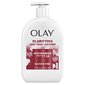 Olay Niacinamide + Peptide 24 Face Wash, Clarifying, Sulfate-Free, 16 oz