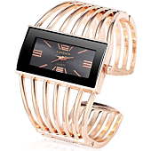 Luxury Womens Watches Analog Quartz Wrist Watch Rectangular Cuff Bracelet Watch Business Casual Fashion Wrist Watches for Ladies (Rose Gold)