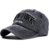 Baseball Hat New-York Distressed-Adjustable-Strapback - Washed Twill Dad Hat Unisex