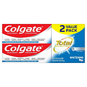 Colgate Total Whitening Toothpaste with Stannous Fluoride and Zinc, Sensitivity Relief and Cavity Protection Mint, 9.6 Ounce (Pack of 2)