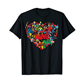 Marvel Valentine's Day Group Shot Heart Mashup T-Shirt