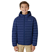 Eddie Bauer Kids' Jacket - CirrusLite Weather Resistant Insulated Quilted Bubble Puffer Coat for Boys and Girls (3-16), Size 14, Navy Blue