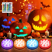 Ruyilam Halloween Pumpkin Lights, Pumpkin Lights 4 Pack with Remote Timers,16 Color Changing LED Pumpkin Lights Jack o Lantern Battery Operated for Halloween Decorations Outdoor and Indoor