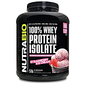 NutraBio 100% Whey Protein Isolate - Complete Amino Acid Profile - 25G of Protein Per Scoop - Soy and Gluten Free - Zero Fillers, Non-GMO, Protein Powder - Strawberry, 5 Pounds