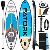 Paddle Board, FATORK Stand Up Paddleboard Inflatable,10'6"x32"x6" Extra Wide Paddle Boards for Adults with All Skill Levels, Premium SUP Accessories for Paddling