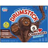 Drumstick We Love Chocolate Ice Cream Sundae Cone Variety Pack â€“, Variety Pack of Chocolate Flavors, 8 Count (Frozen)