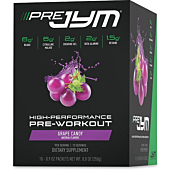 Pre JYM Grape Candy Pre Workout Powder Grab & Go Packets - BCAAs, Nootropics, Creatine HCI, Citrulline, Beta-Alanine, Betaine, Taurine, Huperzine | JYM Supplement Science | 10 Servings, (PRE10GC)