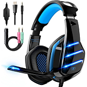 Gaming Headset for PS4 PS5 Xbox One PC Switch Laptop with 7.1 Surround Sound, Gaming Headphones with Noise Canceling Mic