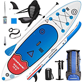Cooyes Paddle Board,10.6ft Inflatable Paddle Board, Stand up Paddle Board with Premium SUP Accessories & Backpack, Emergency Repair Kit, Kayak Seat, Non-Slip Deck & More - Extra-Light ISUP