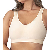 SHAPERMINT Compression Wirefree Support Bra for Women Small to Plus Size Everyday Wear, Exercise and Offers Back Support Nude