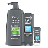 Dove Men+Care bundle with body wash, shampoo & conditioner, and deodorant