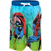 Marvel Swim Shorts for Boys, Kids Summer Board Shorts, Swimwear for Boys (Retro Gradient, Size 5/6)