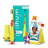 Hum by Colgate Smart Manual Kids Toothbrush Set for Ages 5+, Gaming Experience for Teeth Brushing, Extra Soft, Yellow