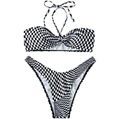SOLY HUX Women's Criss Cross Halter Bikini Bathing Suits 2 Piece Swimsuits