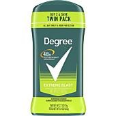 Degree Men Original Protection Antiperspirant Deodorant 48-Hour Sweat & Odor Protection Extreme Blast Antiperspirant For Men 2.7 oz, Twin Pack