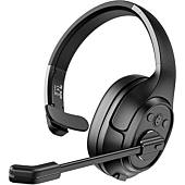 EKSA Noise Canceling Trucker Bluetooth Headset with Microphone Wireless Over Ear Headphones, 99ft Long Wireless Range, Up to 30 Hours of Talk Time, All-Day Comfort Trucker Headset with Mute Button
