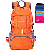 Venture Pal Lightweight Packable Durable Travel Hiking Backpack Daypack (Orange)