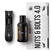 MANSCAPED™ Nuts and Bolts 4.0, Men's Grooming Kit, Includes The Lawn Mower™ 4.0 Ergonomically Designed Powerful Waterproof Trimmer, The Crop Preserver™ Ball Deodorant and Disposable Shaving Mats