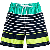 Kute 'n' Koo Boys Swim Trunks, UPF 50+ Quick Dry Striped Boys Swim Shorts, Boys Bathing Suit (2T, Striped 5)