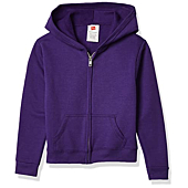 Hanes Girls' Big ComfortSoft EcoSmart Full-Zip Hoodie, Purple Thora, XL