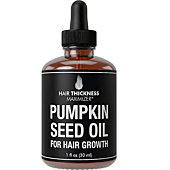 Organic Pumpkin Seed Oil For Hair Growth by Hair Thickness Maximizer. Pure, Cold Pressed, Vegan Pumpkin Seeds Extract to Stop Hair Loss For Men & Women. Hair Treatment Serum. Replenish Hair Follicles