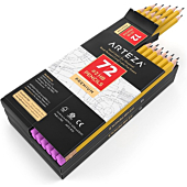 Arteza HB Pencils #2, Pack of 72, Wood-Cased Graphite Pencils in Bulk, Pre-Sharpened, with Latex-Free Erasers, Office & School Supplies for Exams and Classrooms