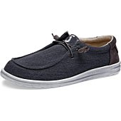 Jousen Men's Loafers & Slip-ons Cork Insole Light-Weight Breathable Canvas Mens Casual Shoes(AMY5111 Dark Grey 10.5)