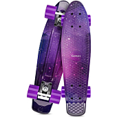 Gonex 22 Inch Skateboard for Girls Boys Kids Beginners, Mini Cruiser Skateboard Plastic Skateboard Complete for Teens Youths