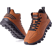 Joomra Boys Fashion Sneakers Size 6 Travel Leather School College Mid Basketball Tennis Autumn High Top Young Man Athletic Running Walking Shoes Brown 39