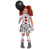 Carnevil Clown Costume for Girls Large